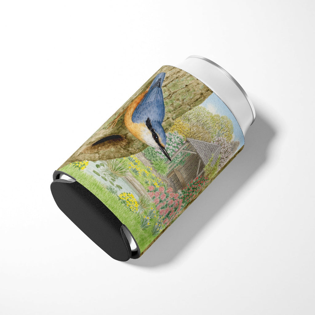Nuthatch by Sarah Adams Can or Bottle Hugger Cooler Sleeve for Standard 12 oz Cans, Insulated Foam Beer & Soda Can Hugger Reusable