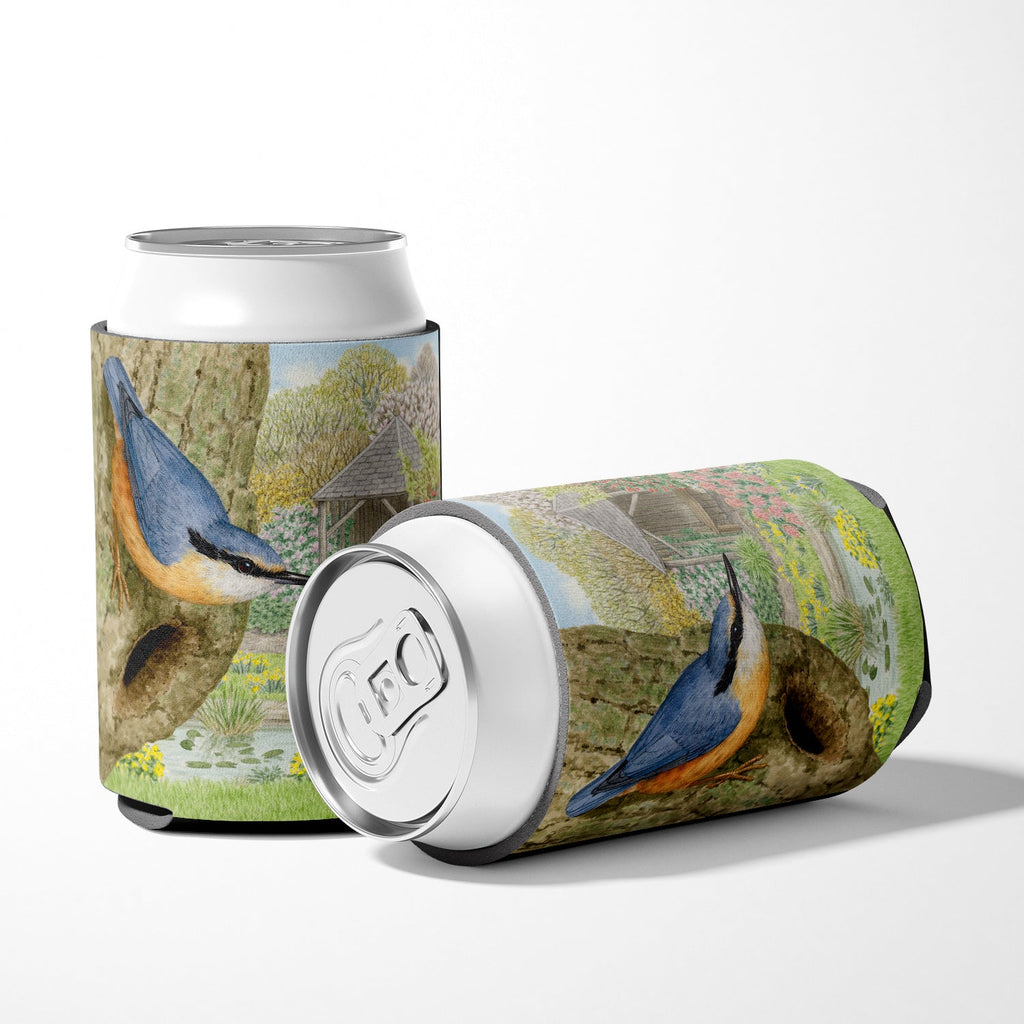 Nuthatch by Sarah Adams Can or Bottle Hugger Cooler Sleeve for Standard 12 oz Cans, Insulated Foam Beer & Soda Can Hugger Reusable