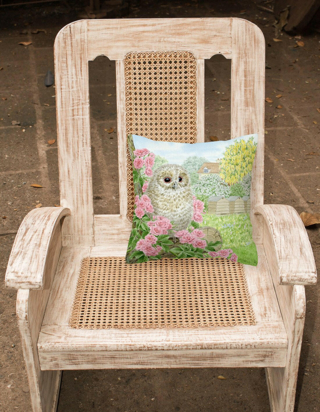 Tawny Owlet by Sarah Adams Decorative Throw Pillow 14x14 Indoor Outdoor Accent Cushion, Fabric Cover with Insert for Sofa, Bed, Porch & Living Room