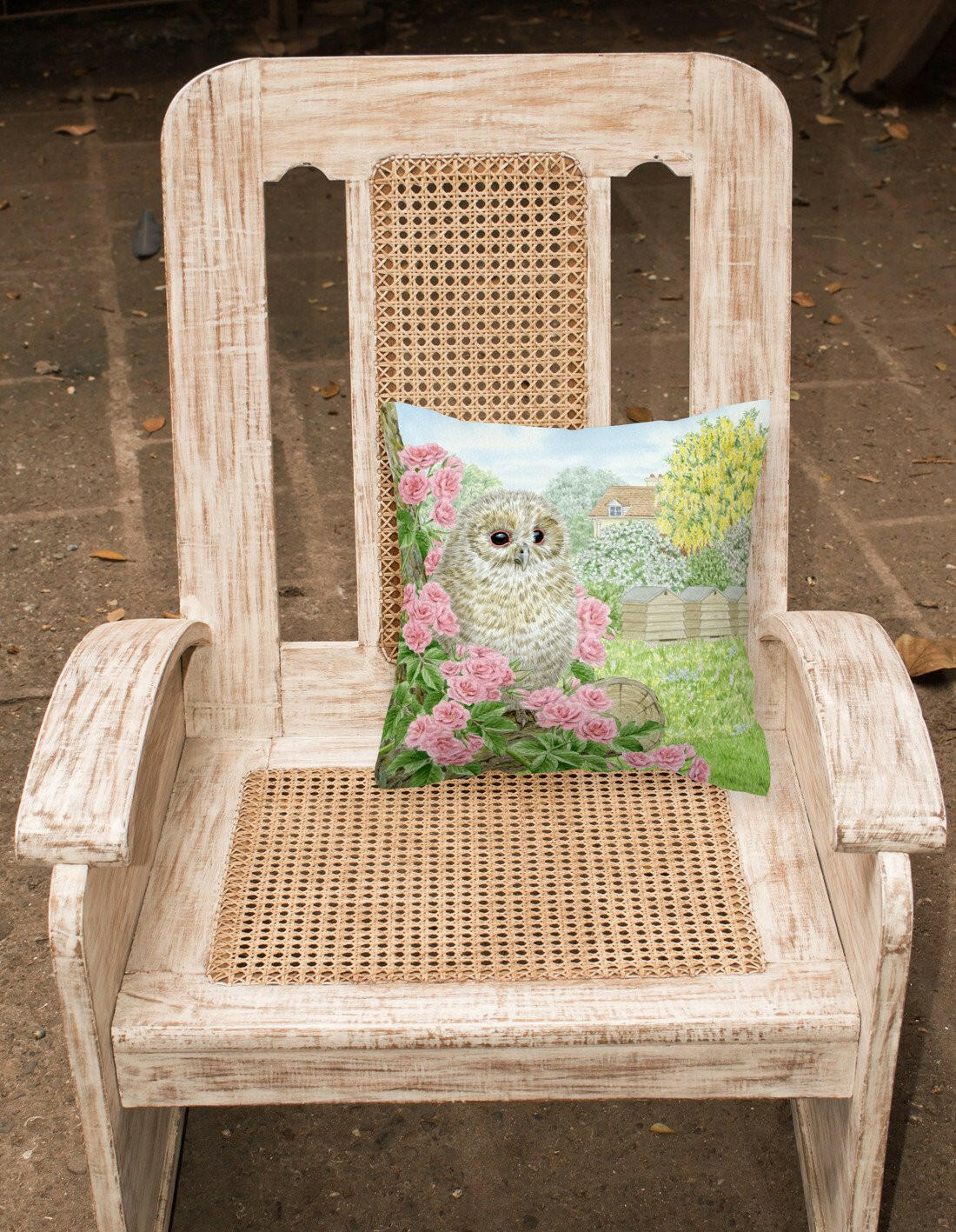 Tawny Owlet by Sarah Adams Decorative Throw Pillow 14x14 Indoor Outdoor Accent Cushion, Fabric Cover with Insert for Sofa, Bed, Porch & Living Room