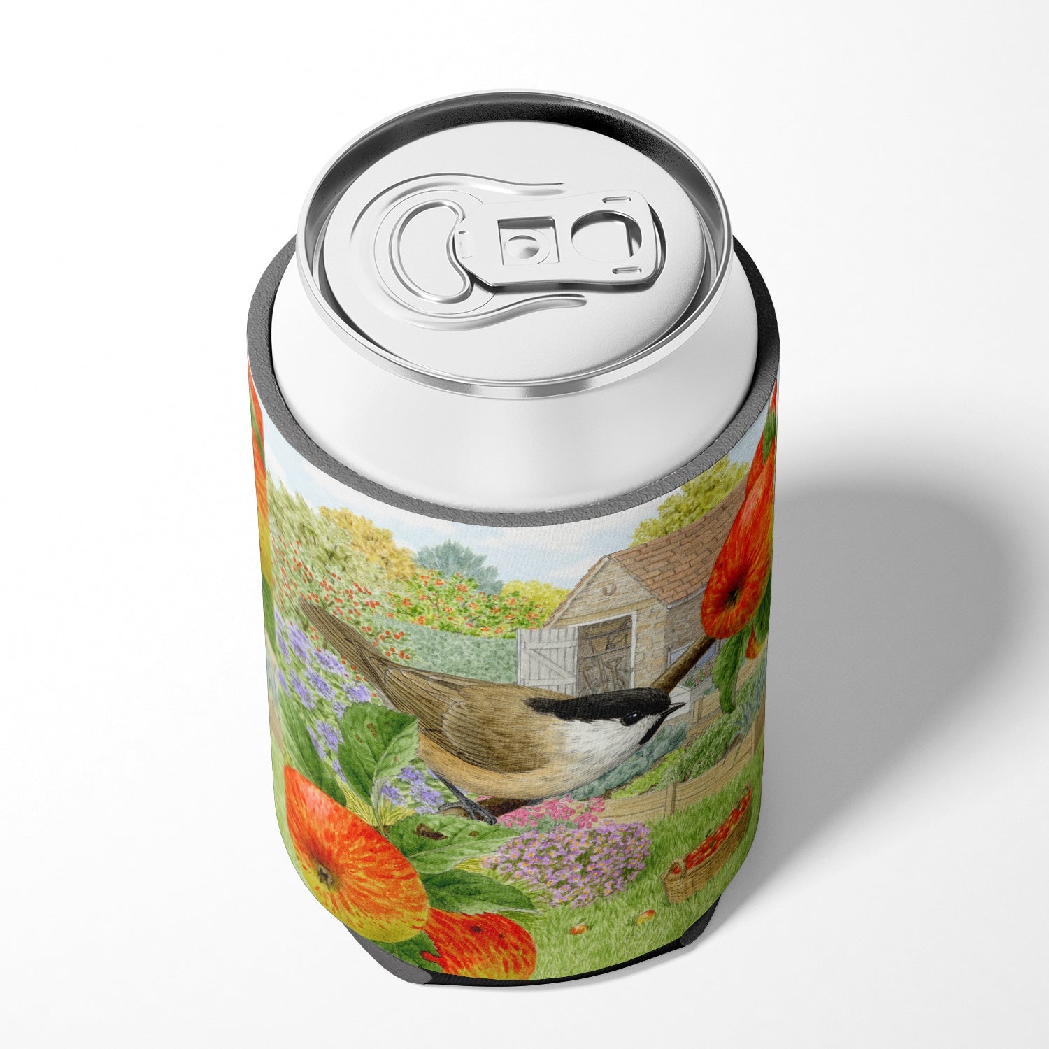 Coal Tits Apple Picker Can or Bottle Hugger Cooler Sleeve for Standard 12 oz Cans, Insulated Foam Beer & Soda Can Hugger Reusable