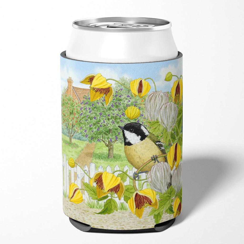 Coal Tits Yellow Flowers Can or Bottle Hugger Cooler Sleeve for Standard 12 oz Cans, Insulated Foam Beer & Soda Can Hugger Reusable