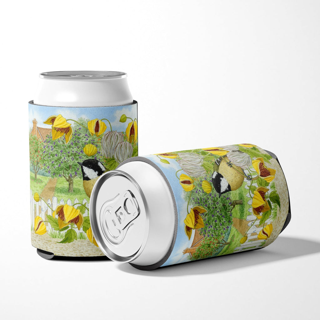 Coal Tits Yellow Flowers Can or Bottle Hugger Cooler Sleeve for Standard 12 oz Cans, Insulated Foam Beer & Soda Can Hugger Reusable