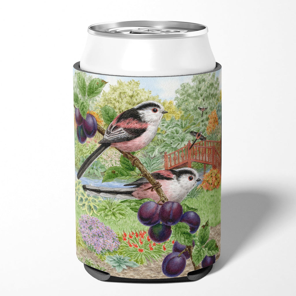 Long Tailed Tits by Sarah Adams Can or Bottle Hugger Cooler Sleeve for Standard 12 oz Cans, Insulated Foam Beer & Soda Can Hugger Reusable