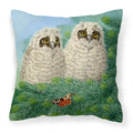 Owlets and Butterfly by Sarah Adams Decorative Throw Pillow 18x18 Indoor Outdoor Accent Cushion, Fabric Cover with Insert for Sofa, Bed, Porch & Living Room