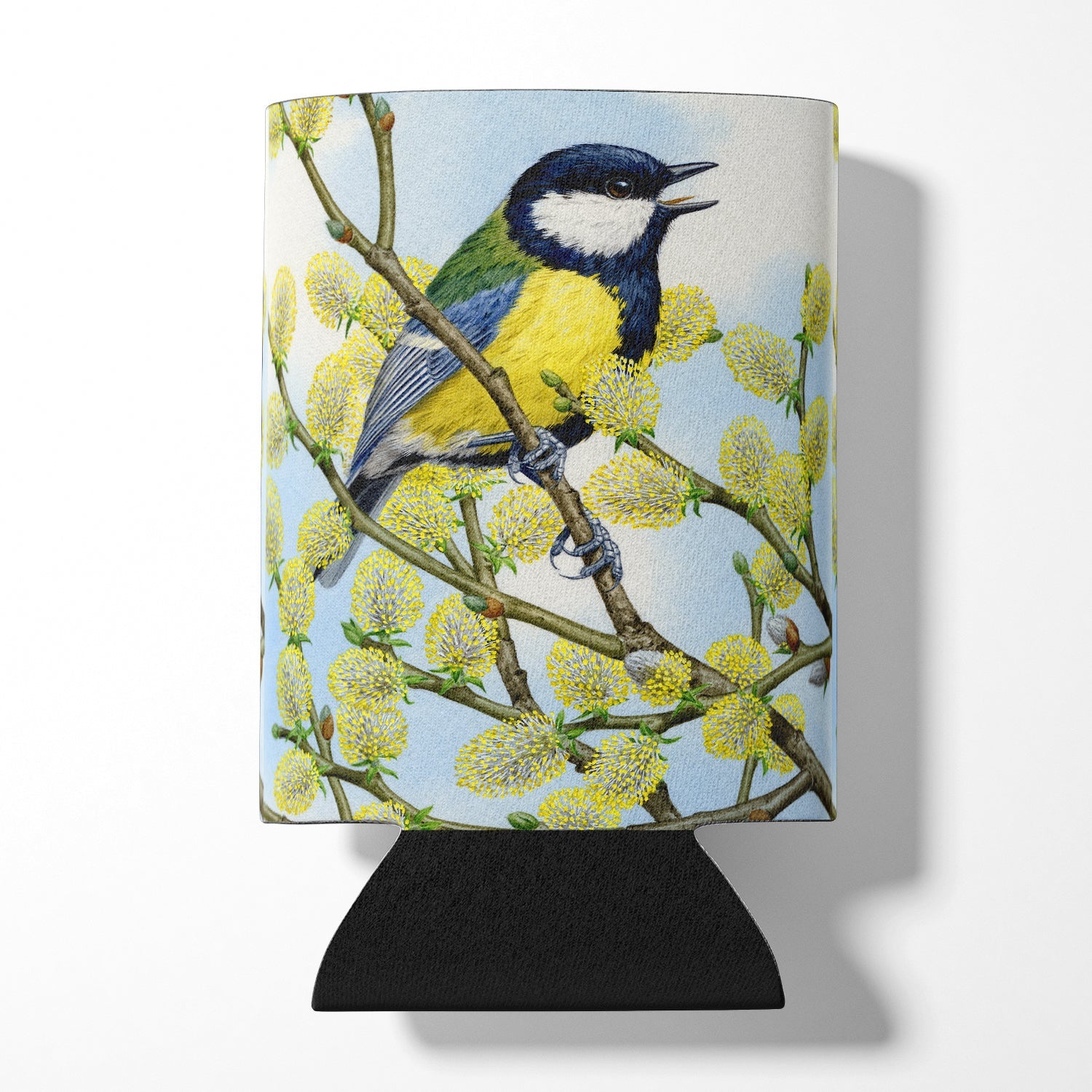 Eurasian Blue Tit by Sarah Adams Can or Bottle Hugger Cooler Sleeve for Standard 12 oz Cans, Insulated Foam Beer & Soda Can Hugger Reusable