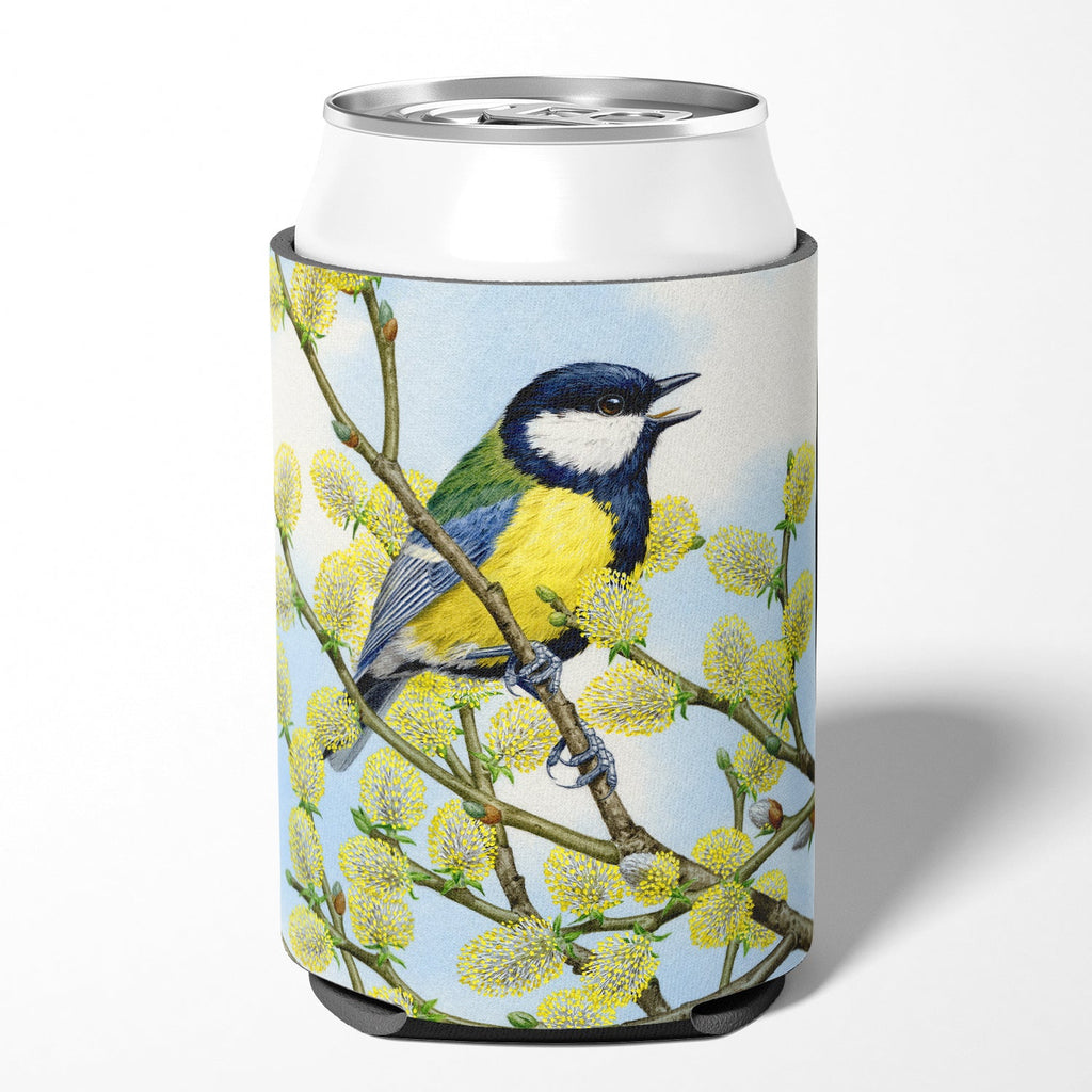 Eurasian Blue Tit by Sarah Adams Can or Bottle Hugger Cooler Sleeve for Standard 12 oz Cans, Insulated Foam Beer & Soda Can Hugger Reusable