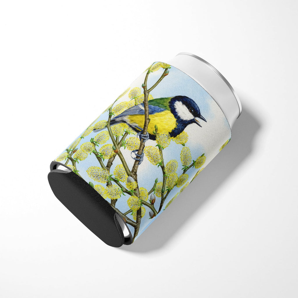 Eurasian Blue Tit by Sarah Adams Can or Bottle Hugger Cooler Sleeve for Standard 12 oz Cans, Insulated Foam Beer & Soda Can Hugger Reusable
