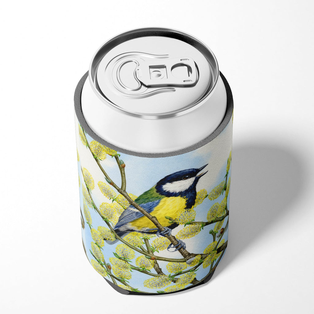 Eurasian Blue Tit by Sarah Adams Can or Bottle Hugger Cooler Sleeve for Standard 12 oz Cans, Insulated Foam Beer & Soda Can Hugger Reusable