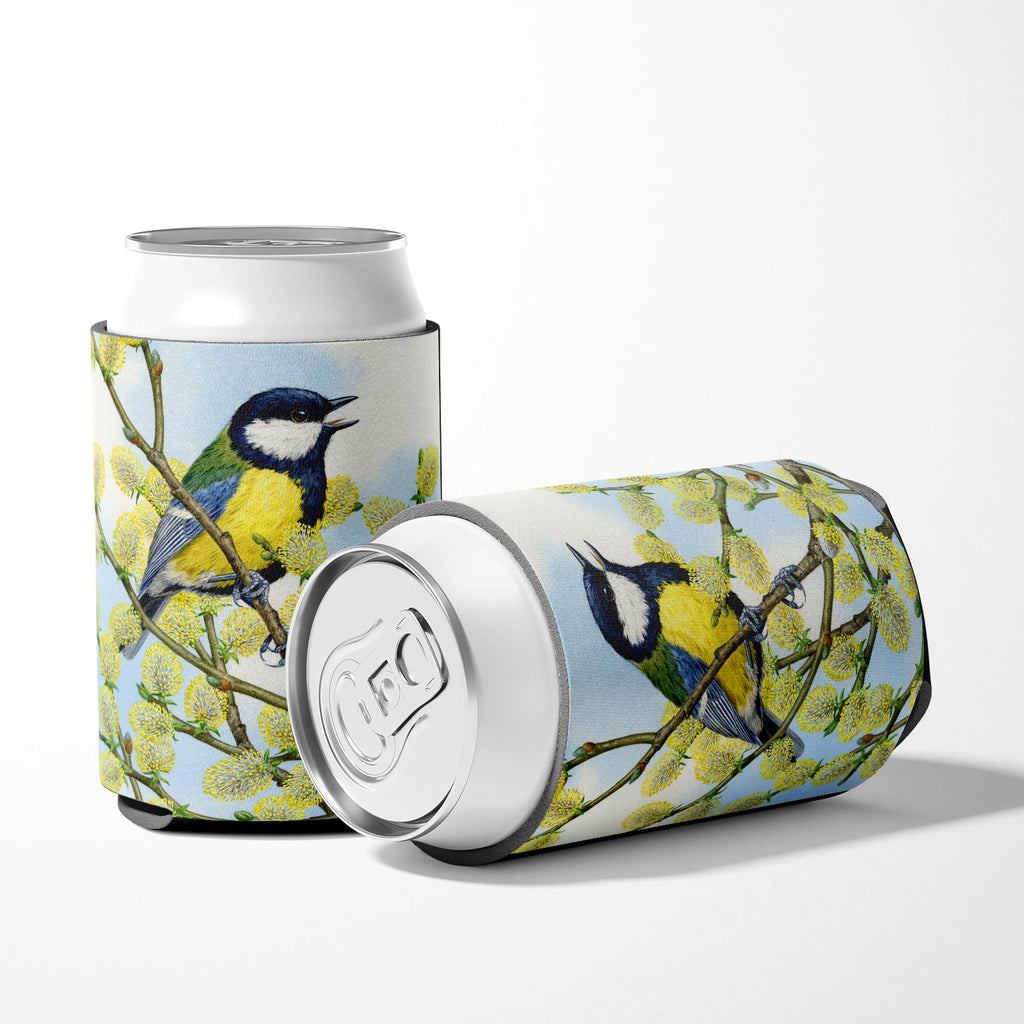 Eurasian Blue Tit by Sarah Adams Can or Bottle Hugger Cooler Sleeve for Standard 12 oz Cans, Insulated Foam Beer & Soda Can Hugger Reusable
