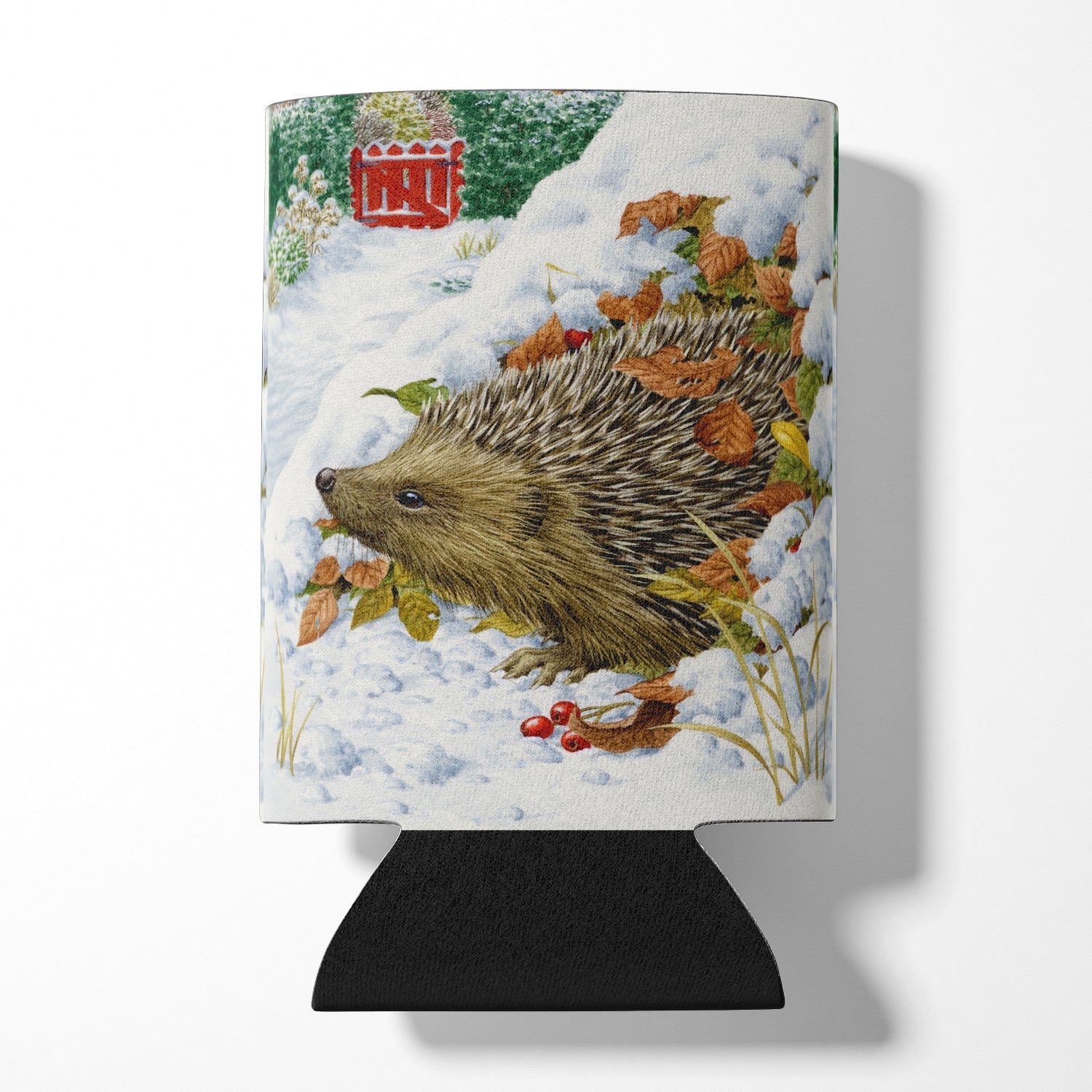 Hedgehog and Red Gate Cottage Can or Bottle Hugger Cooler Sleeve for Standard 12 oz Cans, Insulated Foam Beer & Soda Can Hugger Reusable
