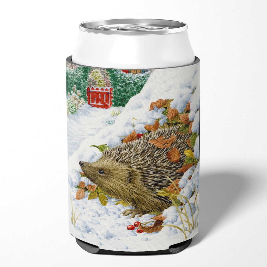 Hedgehog and Red Gate Cottage Can or Bottle Hugger Cooler Sleeve for Standard 12 oz Cans, Insulated Foam Beer & Soda Can Hugger Reusable