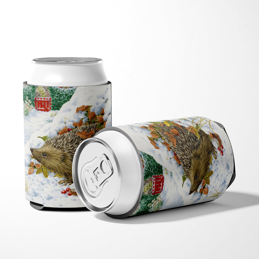 Hedgehog and Red Gate Cottage Can or Bottle Hugger Cooler Sleeve for Standard 12 oz Cans, Insulated Foam Beer & Soda Can Hugger Reusable