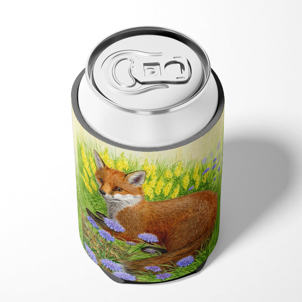 Fox in Flowers by Sarah Adams Can or Bottle Hugger Cooler Sleeve for Standard 12 oz Cans, Insulated Foam Beer & Soda Can Hugger Reusable