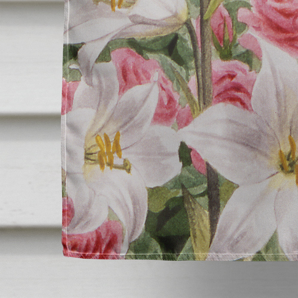 Lilies and Roses by Sarah Adams House Flag 28x40 Porch Sleeve Pole Decorative Outside Yard Banner Artwork Wall Hanging, Polyester