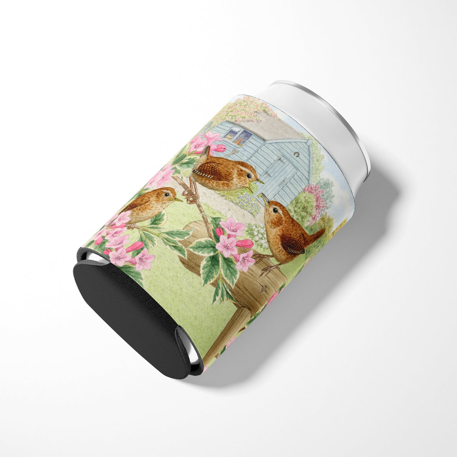 Wrens by Sarah Adams Can or Bottle Hugger Cooler Sleeve for Standard 12 oz Cans, Insulated Foam Beer & Soda Can Hugger Reusable