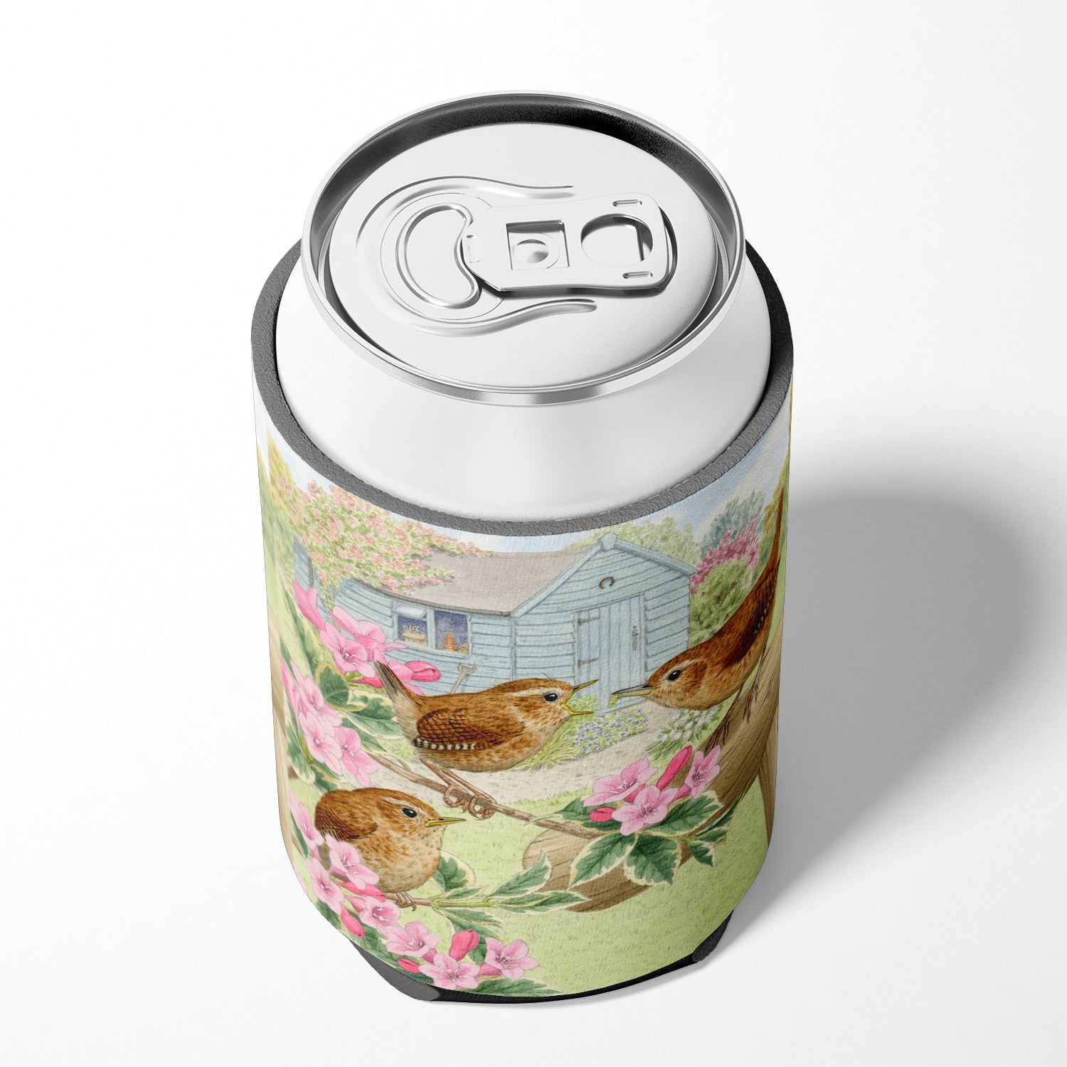 Wrens by Sarah Adams Can or Bottle Hugger Cooler Sleeve for Standard 12 oz Cans, Insulated Foam Beer & Soda Can Hugger Reusable