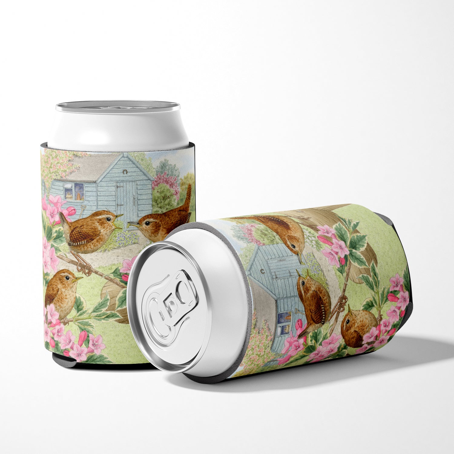 Wrens by Sarah Adams Can or Bottle Hugger Cooler Sleeve for Standard 12 oz Cans, Insulated Foam Beer & Soda Can Hugger Reusable