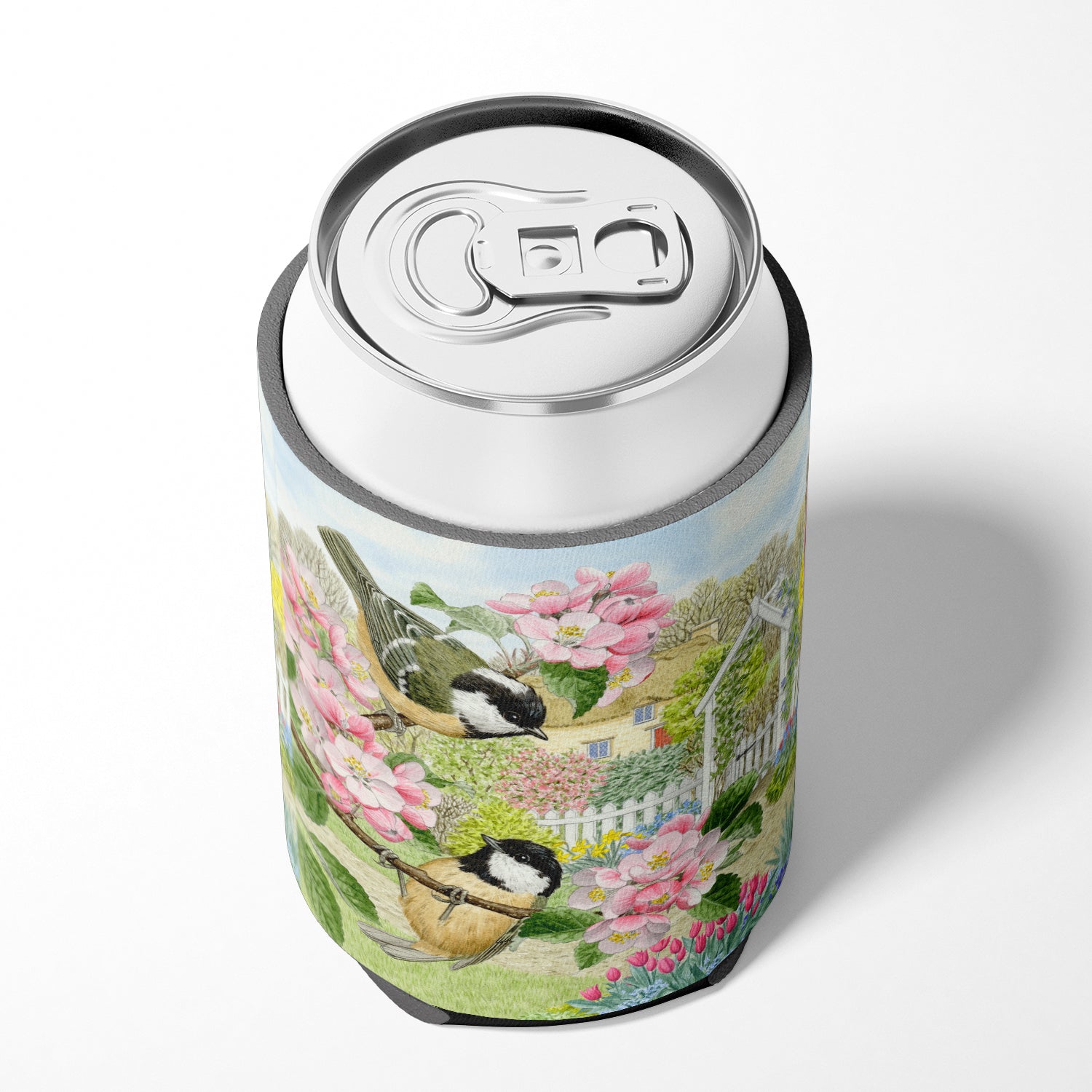 Coal Tits by Sarah Adams Can or Bottle Hugger Cooler Sleeve for Standard 12 oz Cans, Insulated Foam Beer & Soda Can Hugger Reusable