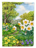 Spring Flowers by Sarah Adams House Flag 28x40 Porch Sleeve Pole Decorative Outside Yard Banner Artwork Wall Hanging, Polyester