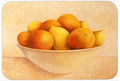 Oranges & Lemons in a Bowl Cutting Board Tempered Glass Kitchen Cutting Surface, Heat Resistant Chopping, Non-Slip Feet, Food Prep & Serving