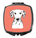Red Checkered Dalmatian Compact Mirror Decorative Travel Makeup Mirror for Women Girls Gifts Pocket Makeup Mirror Folding Handheld
