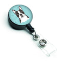 Checkerboard Blue Boston Terrier Retractable Badge Reel for Nurses ID Badge Holder with Clip Retractable Employee Badge Holder, Belt Clip