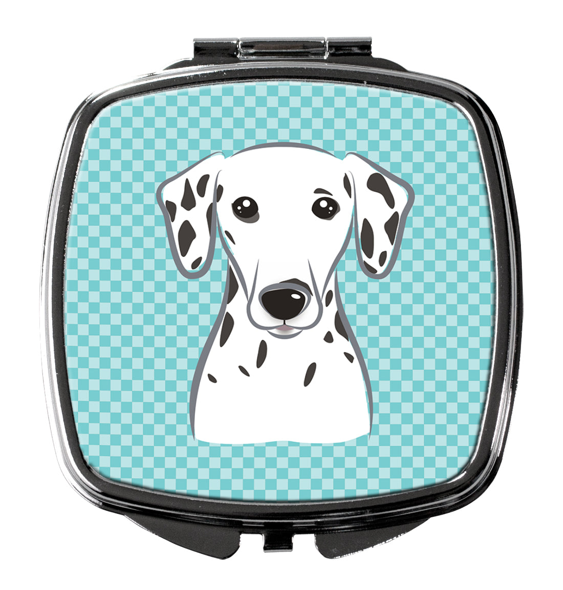 Checkerboard Blue Dalmatian Compact Mirror Decorative Travel Makeup Mirror for Women Girls Gifts Pocket Makeup Mirror Folding Handheld