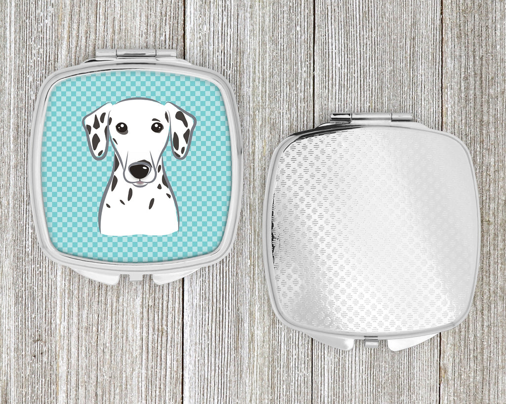 Checkerboard Blue Dalmatian Compact Mirror Decorative Travel Makeup Mirror for Women Girls Gifts Pocket Makeup Mirror Folding Handheld