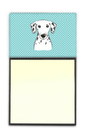 Checkerboard Blue Dalmatian Watercolor Sticky Note Holder Refillable Dispenser Desk Accessory 3x3 Pad Gift