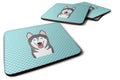 Checkerboard Blue Alaskan Malamute Foam Coasters Set of 4 Cup Coasters for Indoor Outdoor, Tabletop Protection, Anti Slip, Mouse pad Material