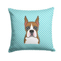 Checkerboard Blue Boxer Decorative Throw Pillow 14x14 Indoor Outdoor Accent Cushion, Fabric Cover with Insert for Sofa, Bed, Porch & Living Room
