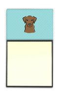 Checkerboard Blue Chocolate Labrador Watercolor Sticky Note Holder Refillable Dispenser Desk Accessory 3x3 Pad Gift