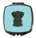 Checkerboard Blue Black Labrador Compact Mirror Decorative Travel Makeup Mirror for Women Girls Gifts Pocket Makeup Mirror Folding Handheld