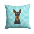 Checkerboard Blue Min Pin Decorative Throw Pillow 14x14 Indoor Outdoor Accent Cushion, Fabric Cover with Insert for Sofa, Bed, Porch & Living Room