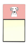 Checkerboard Pink Dalmatian Watercolor Sticky Note Holder Refillable Dispenser Desk Accessory 3x3 Pad Gift
