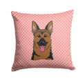 Checkerboard Pink German Shepherd Decorative Throw Pillow 14x14 Indoor Outdoor Accent Cushion, Fabric Cover with Insert for Sofa, Bed, Porch & Living Room