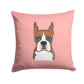Checkerboard Pink Boxer Decorative Throw Pillow 14x14 Indoor Outdoor Accent Cushion, Fabric Cover with Insert for Sofa, Bed, Porch & Living Room