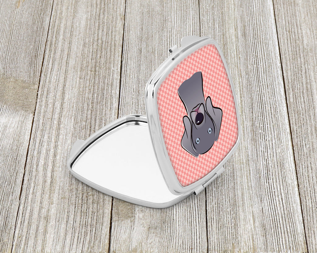 Checkerboard Pink  Weimaraner Compact Mirror Decorative Travel Makeup Mirror for Women Girls Gifts Pocket Makeup Mirror Folding Handheld