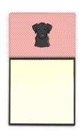 Checkerboard Pink Black Labrador Watercolor Sticky Note Holder Refillable Dispenser Desk Accessory 3x3 Pad Gift