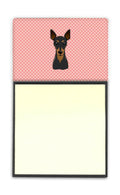 Checkerboard Pink Min Pin Watercolor Sticky Note Holder Refillable Dispenser Desk Accessory 3x3 Pad Gift