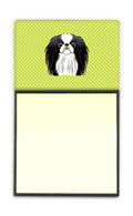 Checkerboard Lime Green Japanese Chin Watercolor Sticky Note Holder Refillable Dispenser Desk Accessory 3x3 Pad Gift