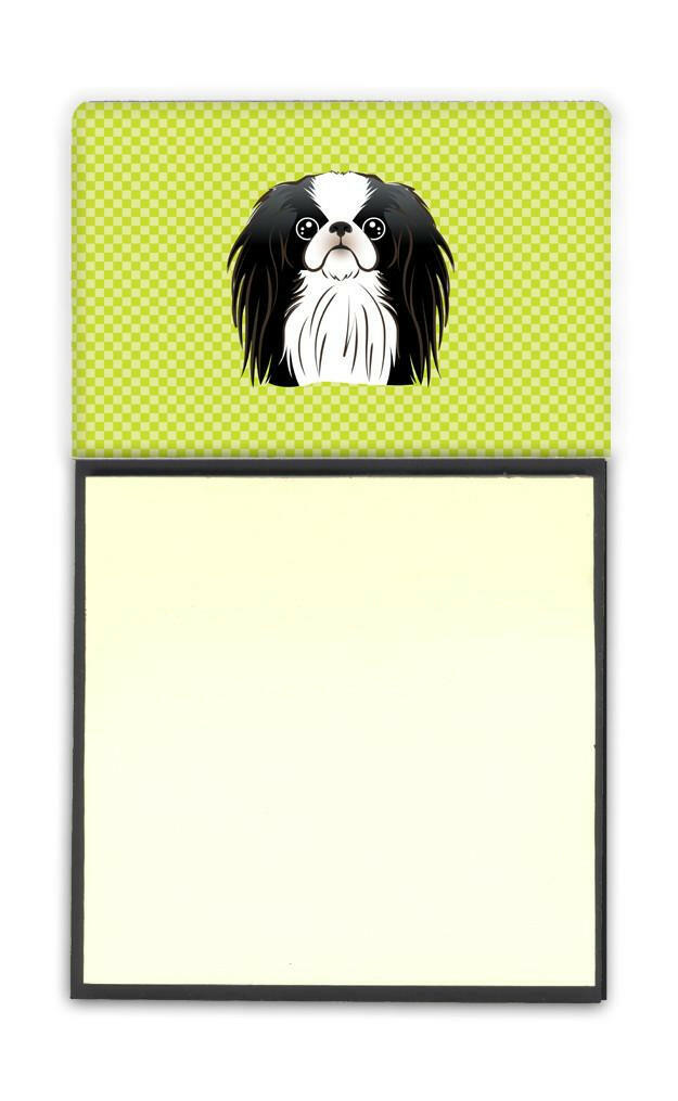 Checkerboard Lime Green Japanese Chin Watercolor Sticky Note Holder Refillable Dispenser Desk Accessory 3x3 Pad Gift