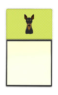 Checkerboard Lime Green Min Pin Watercolor Sticky Note Holder Refillable Dispenser Desk Accessory 3x3 Pad Gift