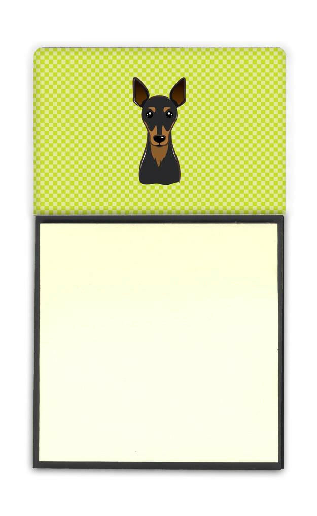 Checkerboard Lime Green Min Pin Watercolor Sticky Note Holder Refillable Dispenser Desk Accessory 3x3 Pad Gift
