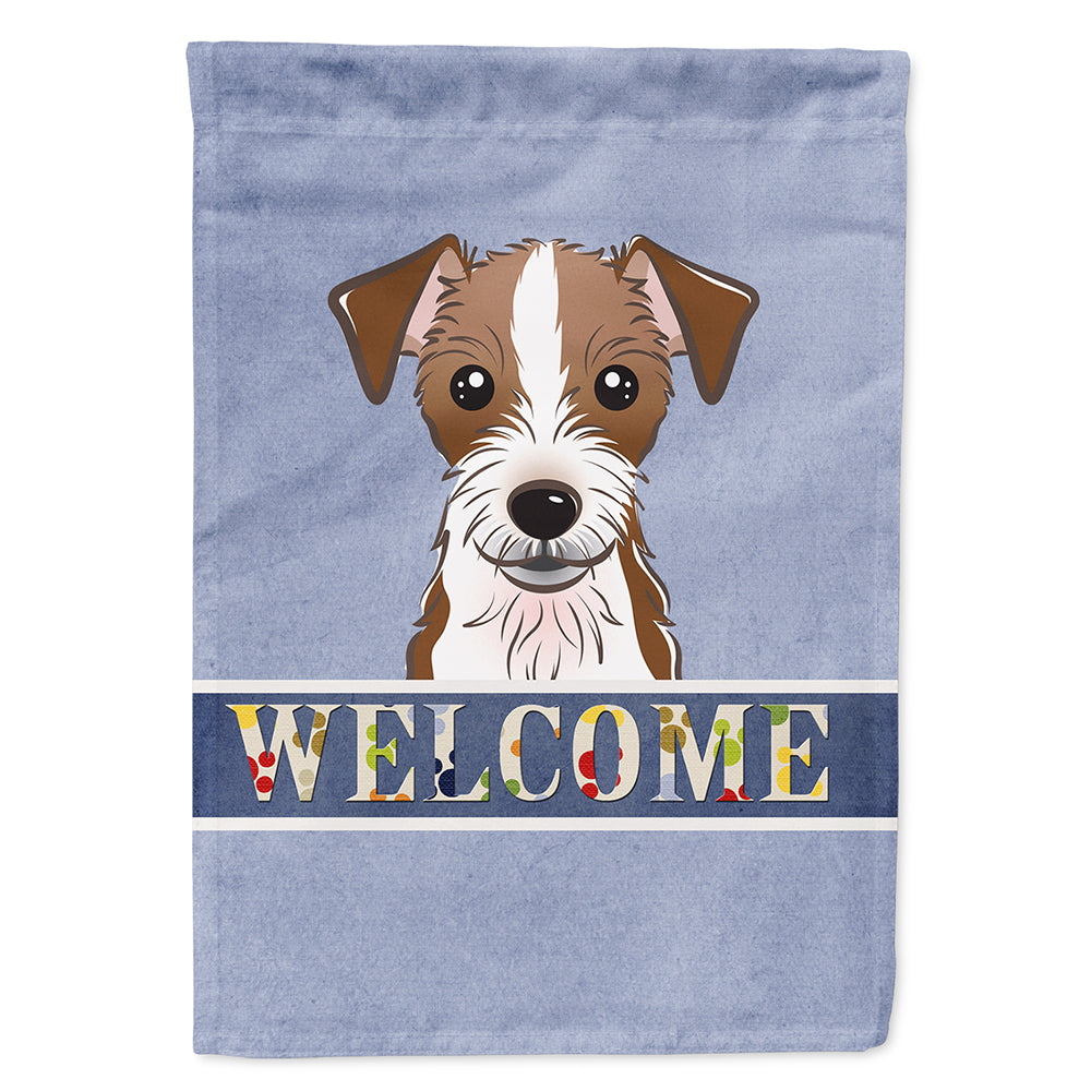 Jack Russell Terrier Welcome House Flag 28x40 Porch Sleeve Pole Decorative Outside Yard Banner Artwork Wall Hanging, Polyester