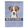 Jack Russell Terrier Welcome House Flag 28x40 Porch Sleeve Pole Decorative Outside Yard Banner Artwork Wall Hanging, Polyester
