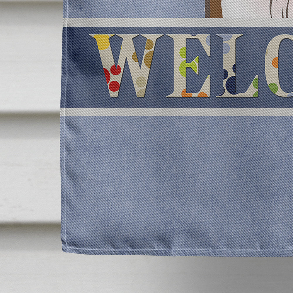 Jack Russell Terrier Welcome House Flag 28x40 Porch Sleeve Pole Decorative Outside Yard Banner Artwork Wall Hanging, Polyester