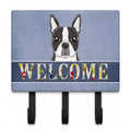 Boston Terrier Welcome Leash or Key Holder Wall Hooks, Coat Rack Wall Mount, for Hanging Keys, Towels, Aprons, Leashes