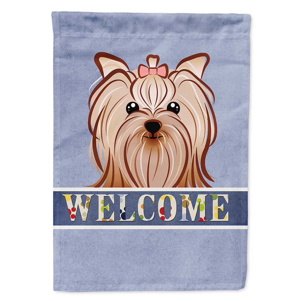 Yorkie Yorkishire Terrier Welcome House Flag 28x40 Porch Sleeve Pole Decorative Outside Yard Banner Artwork Wall Hanging, Polyester